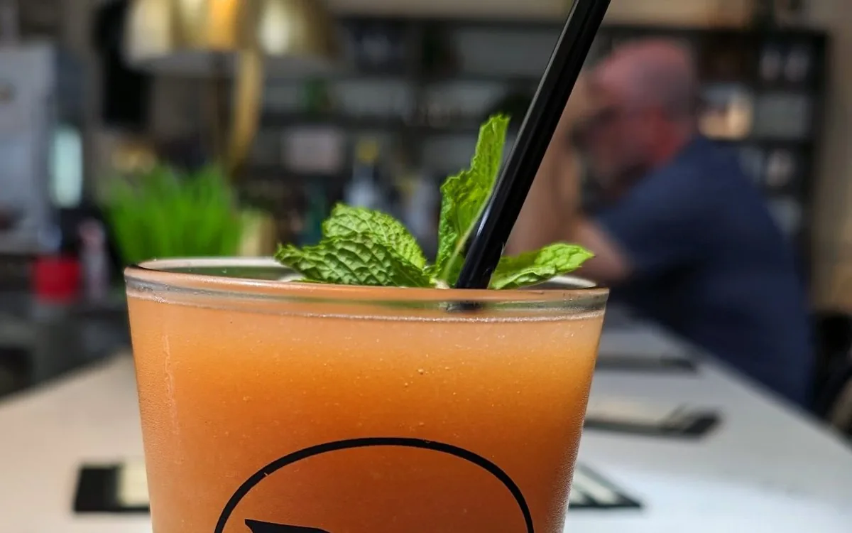 The Zanzibar Boogie frozen tiki cocktail at Roch's Reprieve bar inside St. Roch Market